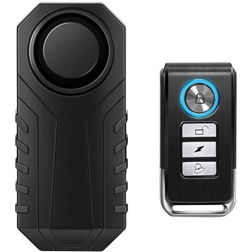 113dB Wireless Vibration Motion Sensor Waterproof Bike Alarm with Remote