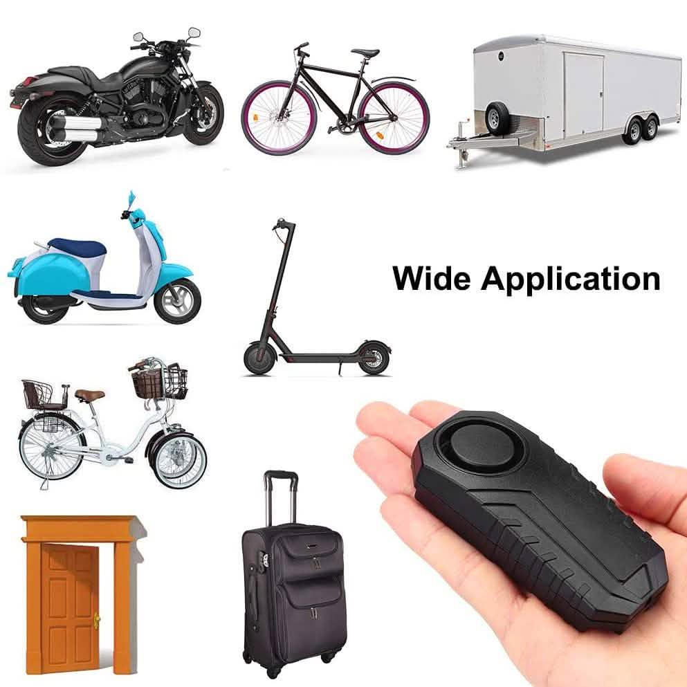 113dB Wireless Vibration Motion Sensor Waterproof Bike Alarm with Remote