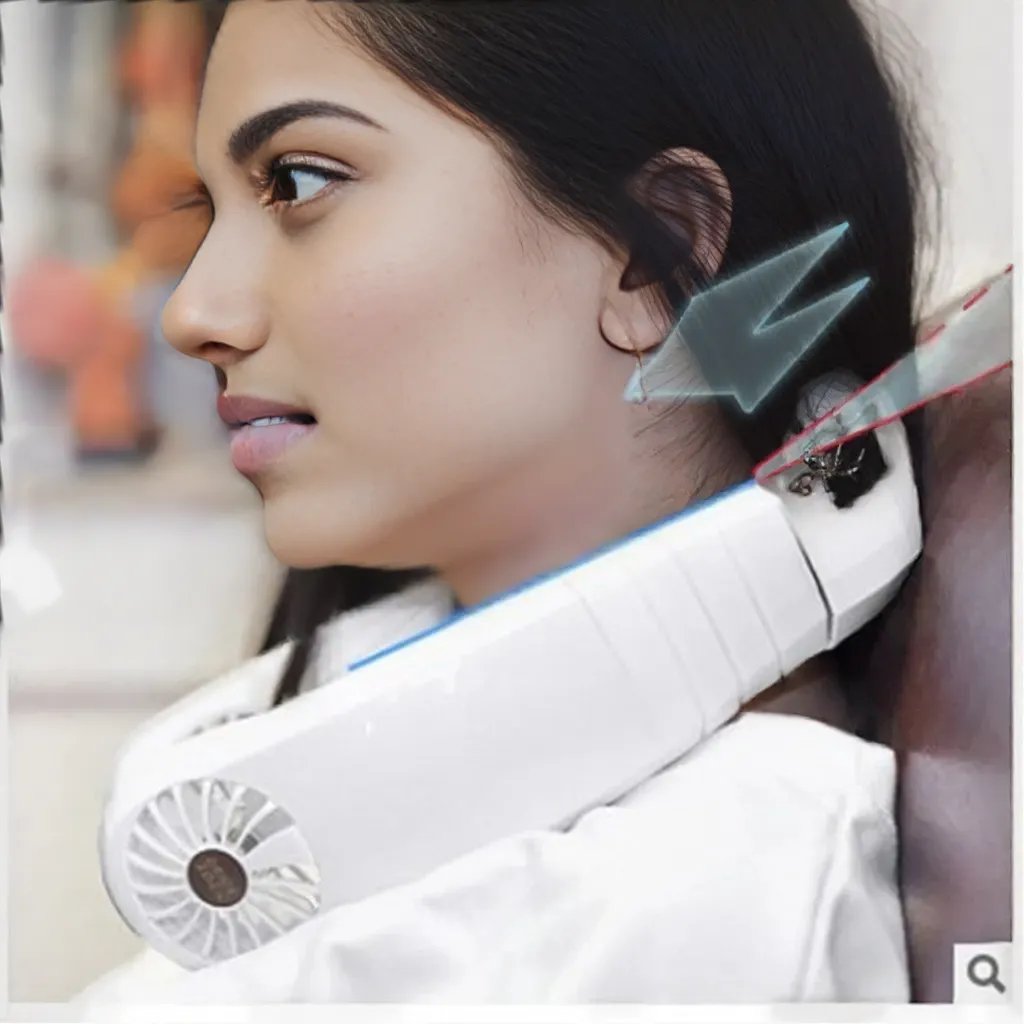 Portable sports phone Bluetooth music neck fan