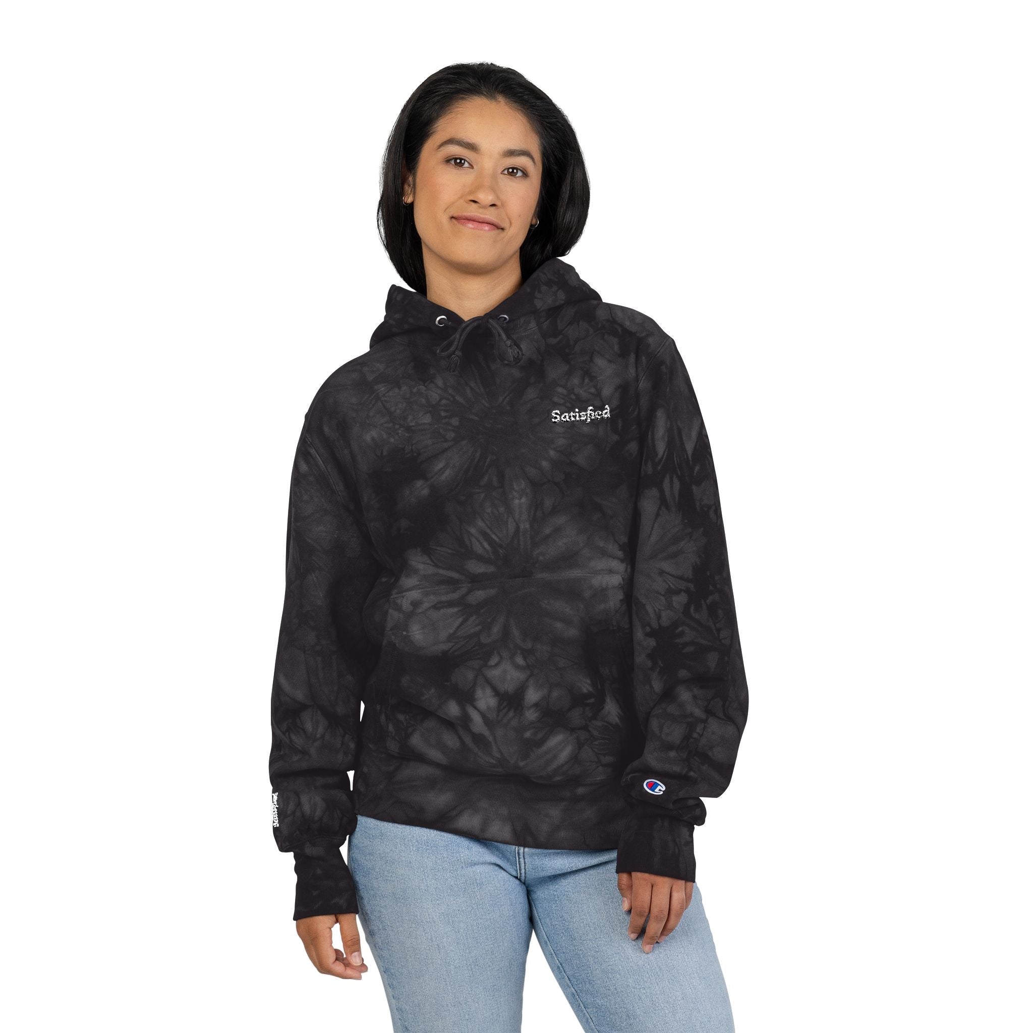 Tie-Dye Champion Hoodie - Cozy and Stylish Unisex Embroidered Sweater