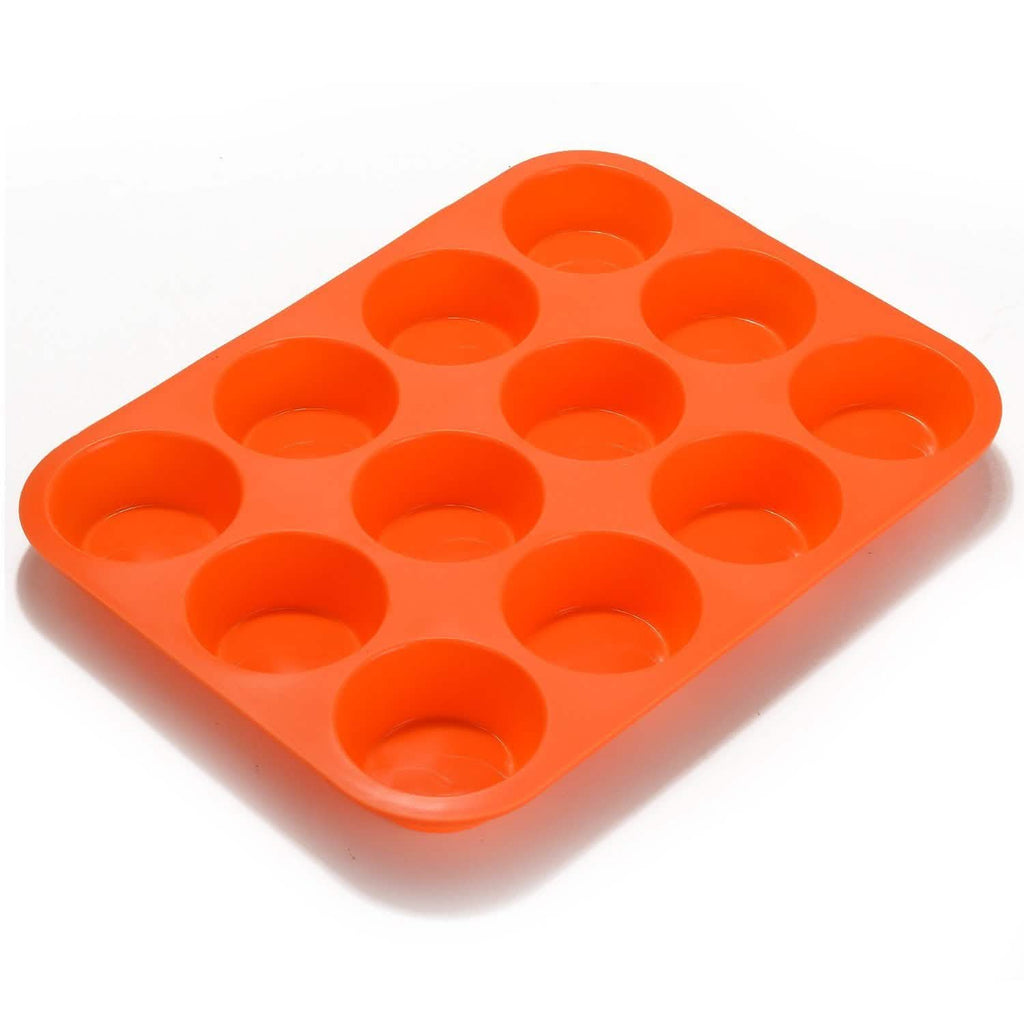 12 Cup Non-Stick Cupcakes Muffin Baking Pan Silicone Mold