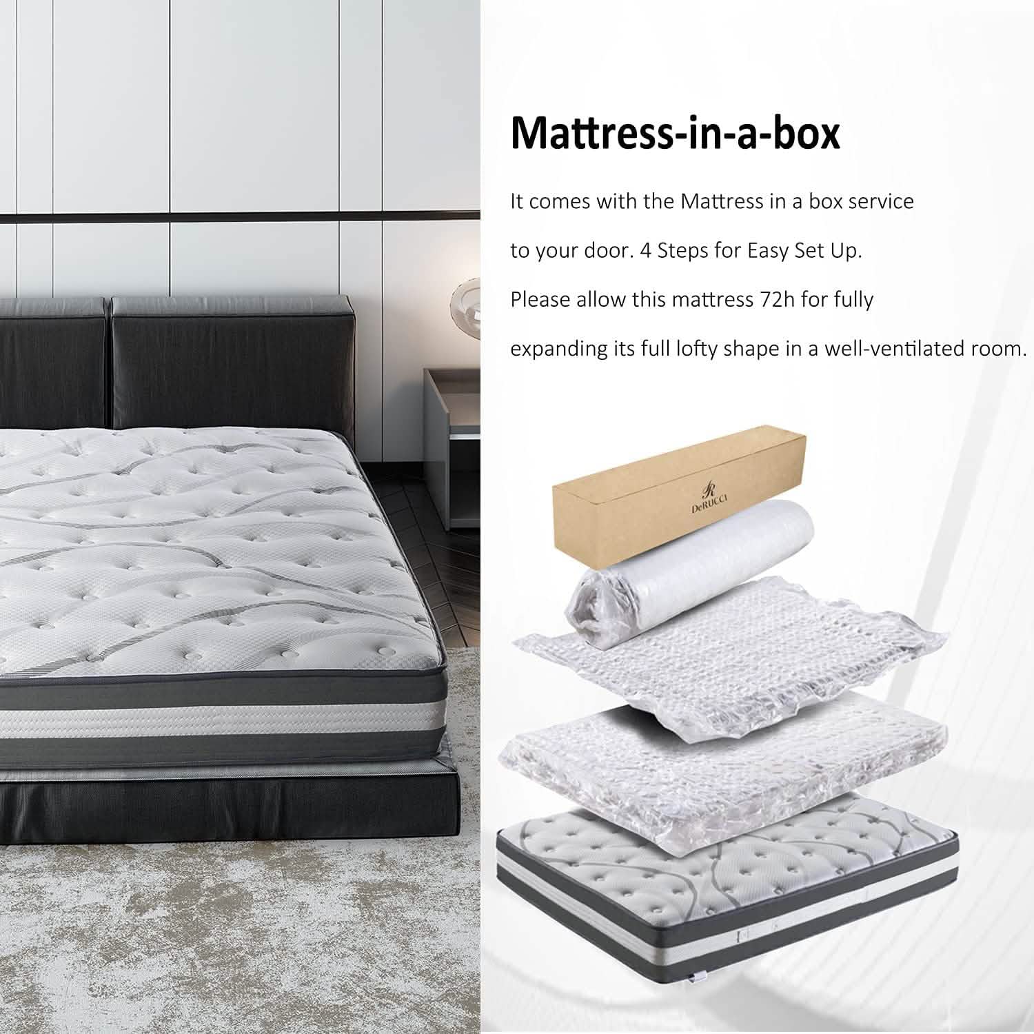 12" Hybrid Pocket Spring Mattress