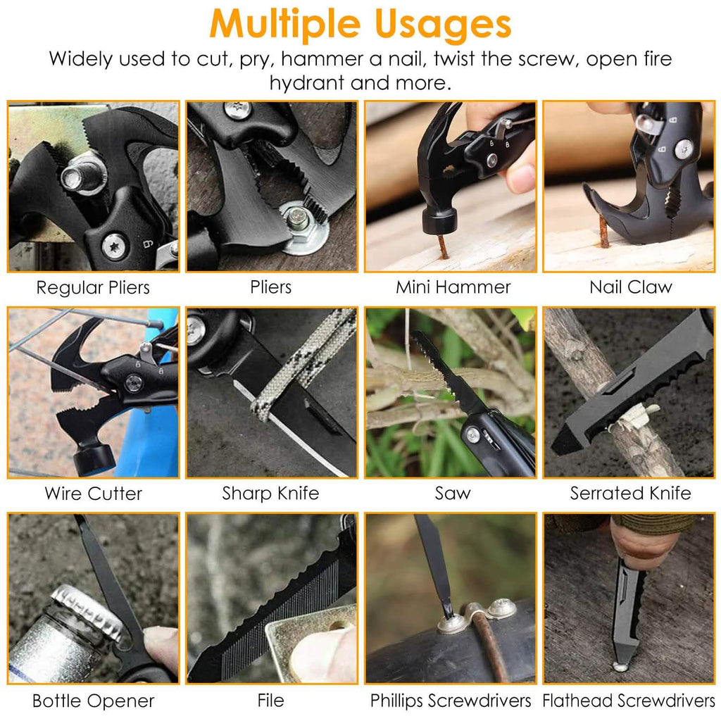 12-in-1 Stainless Steel Portable Hammer Multitool