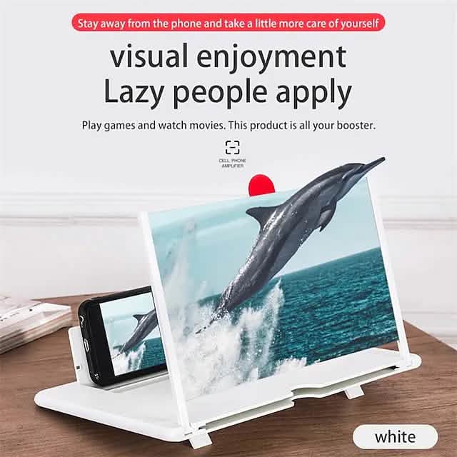 12 inch 3D Mobile Phone Screen Magnifier HD Video Amplifier with Foldable Holder