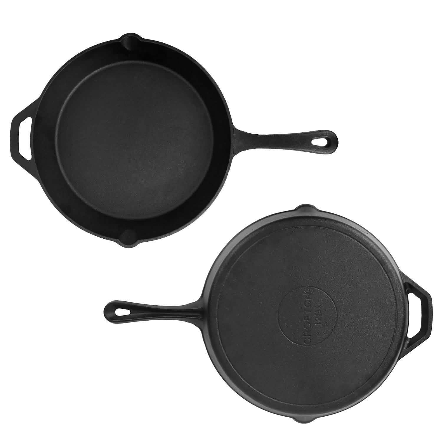 12 Inch Pre-Seasoned Cast Iron Skillet Oven Safe Cookware