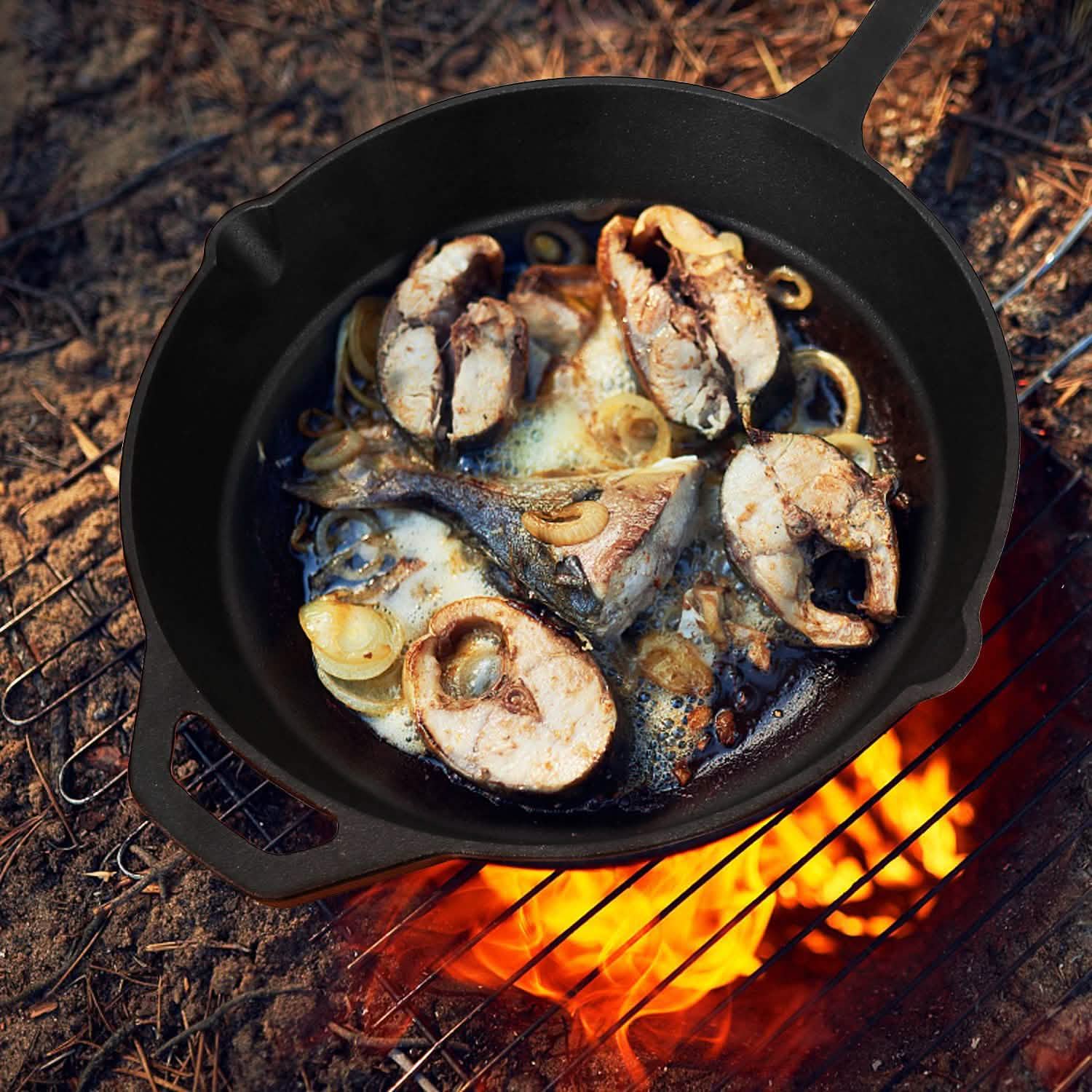 12 Inch Pre-Seasoned Cast Iron Skillet Oven Safe Cookware