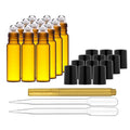 12-Pack: Amber Glass Bottles 10ml with Stainless Steel Roller Balls