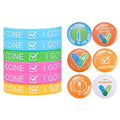 12-Pack: I Got My Covid-19 Vaccine Wristband Bracelets with Badges