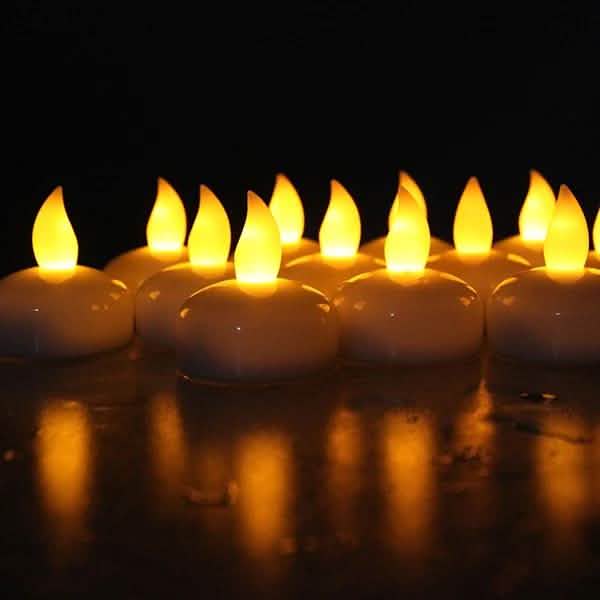 12-Pack: LED Floating Tea Waterproof Flameless Candle