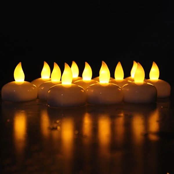 12-Pack: LED Floating Tea Waterproof Flameless Candle