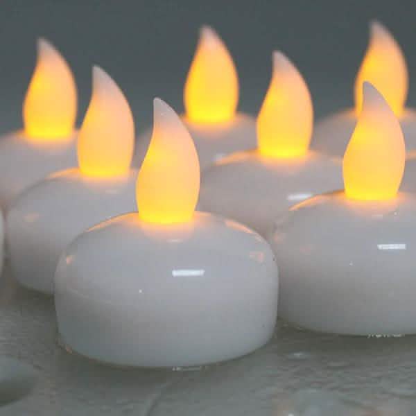 12-Pack: LED Floating Tea Waterproof Flameless Candle