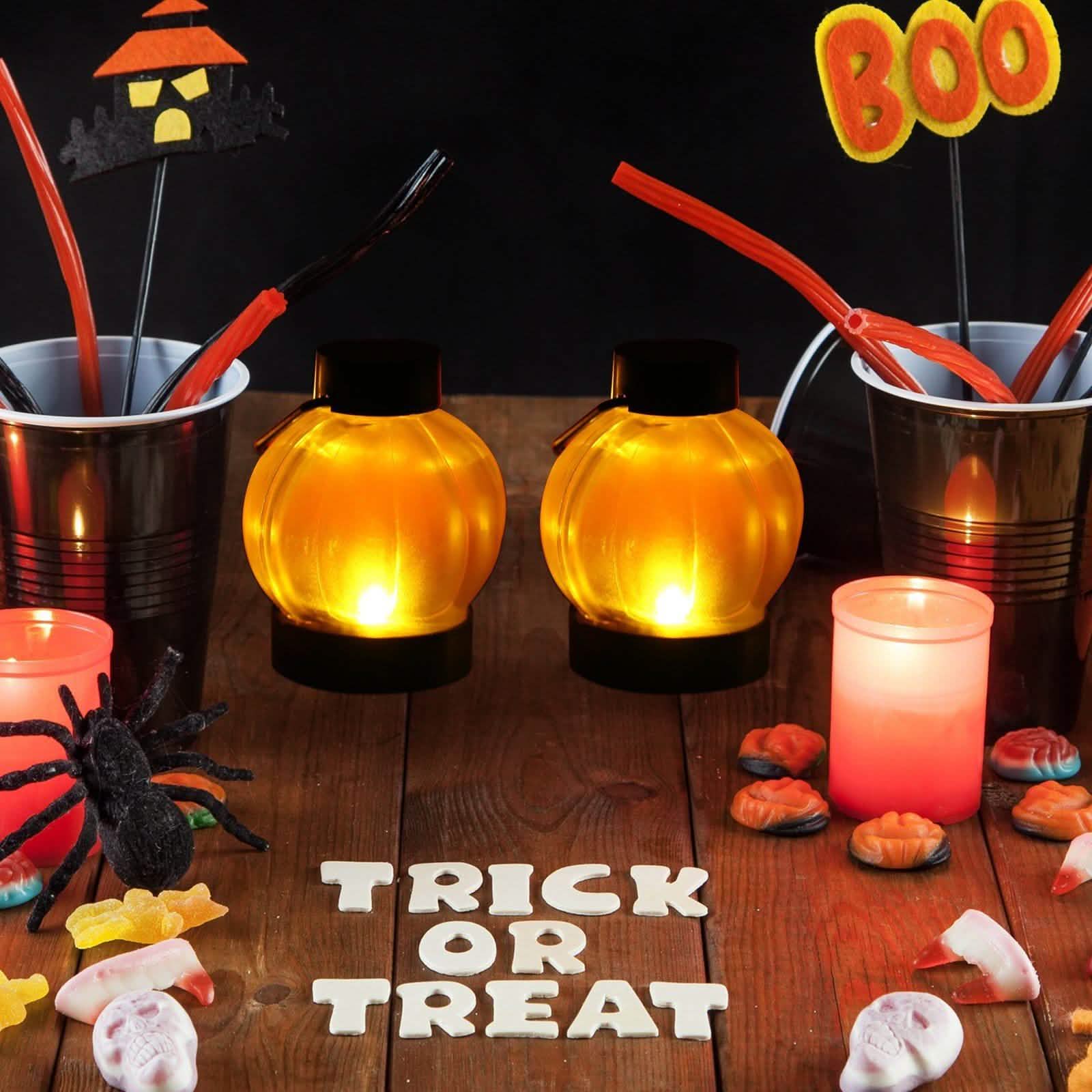 12-Pack: LED Pumpkin Tealights Smokeless Candles