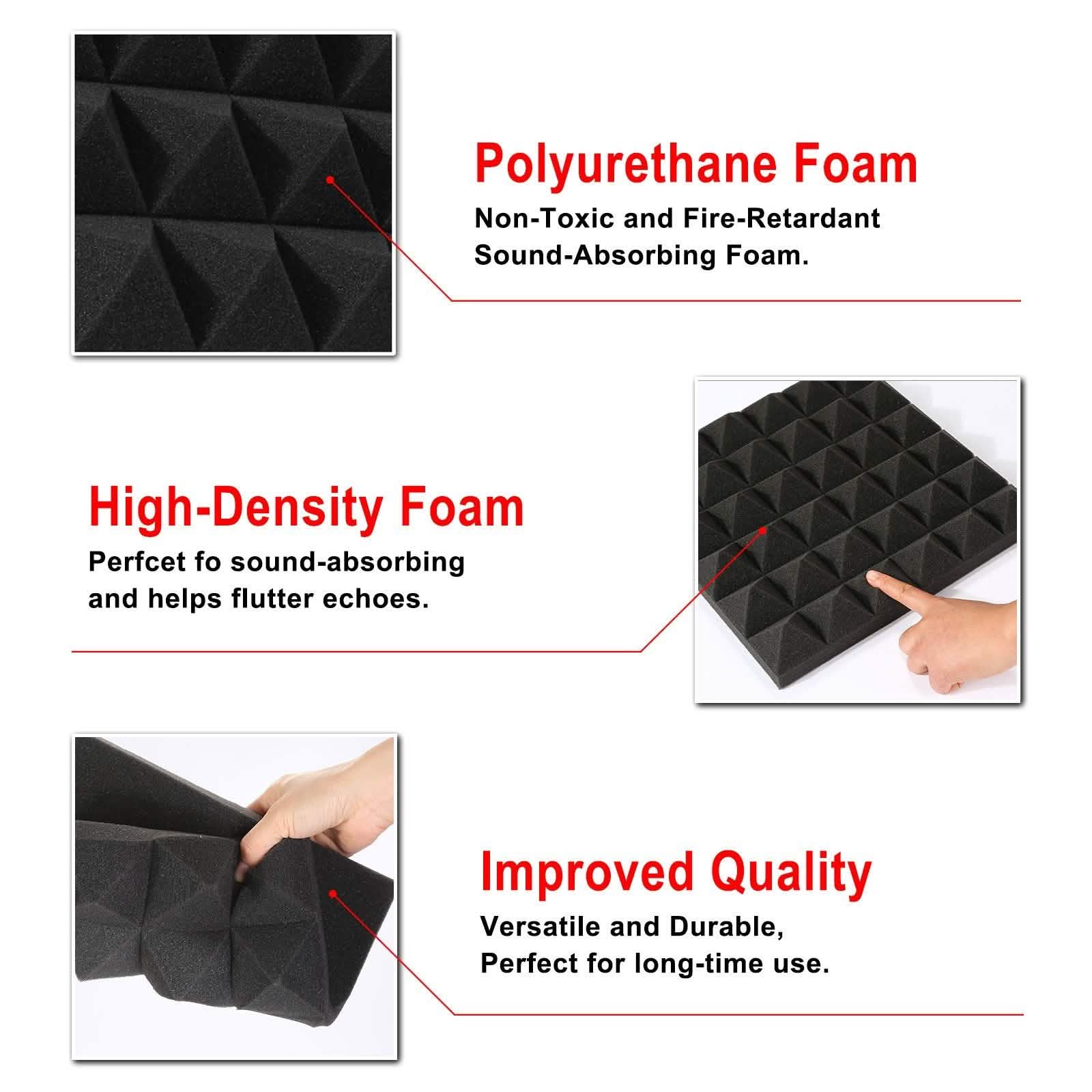 12-Pack: Sound Absorbing Foam for Recording Studio