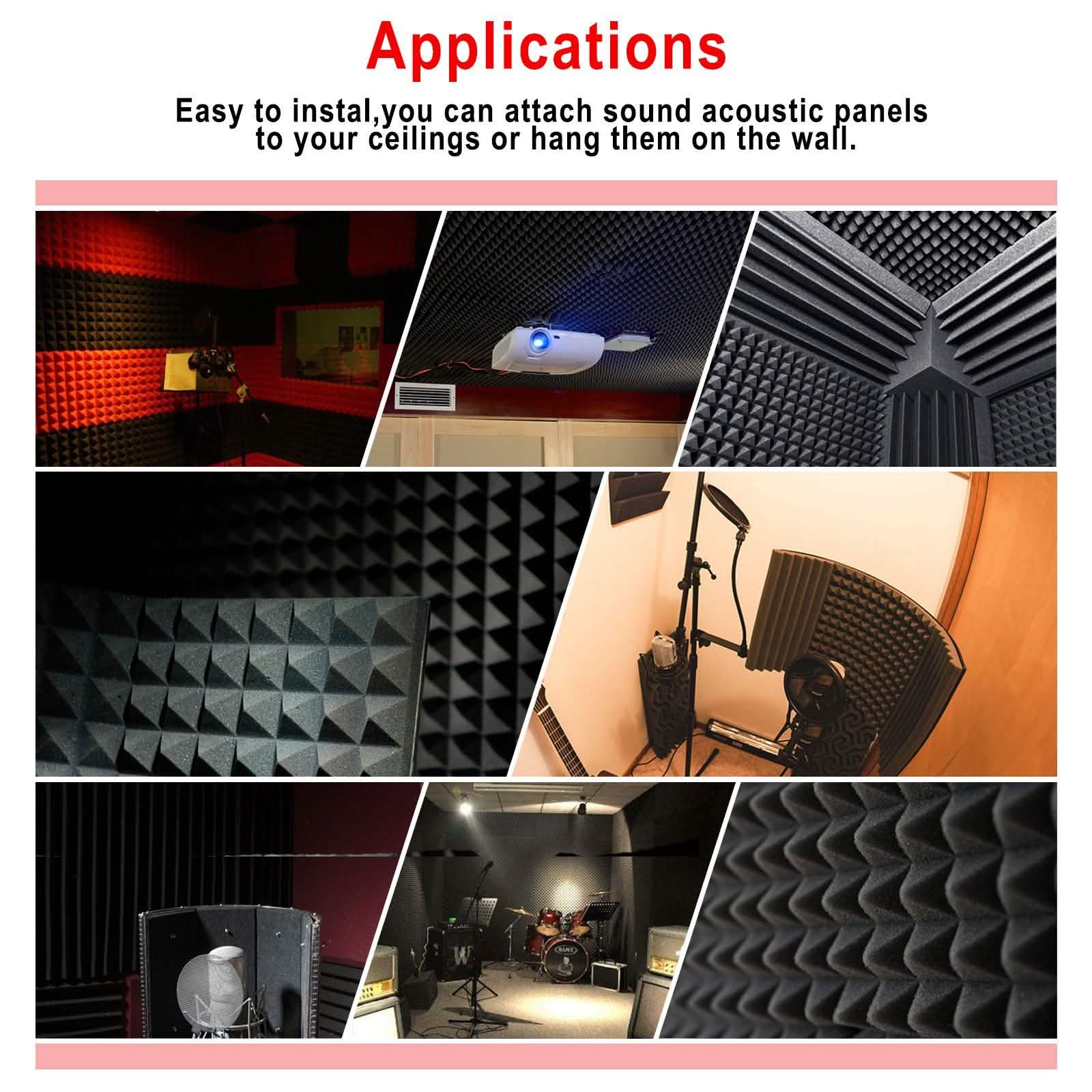 12-Pack: Sound Absorbing Foam for Recording Studio