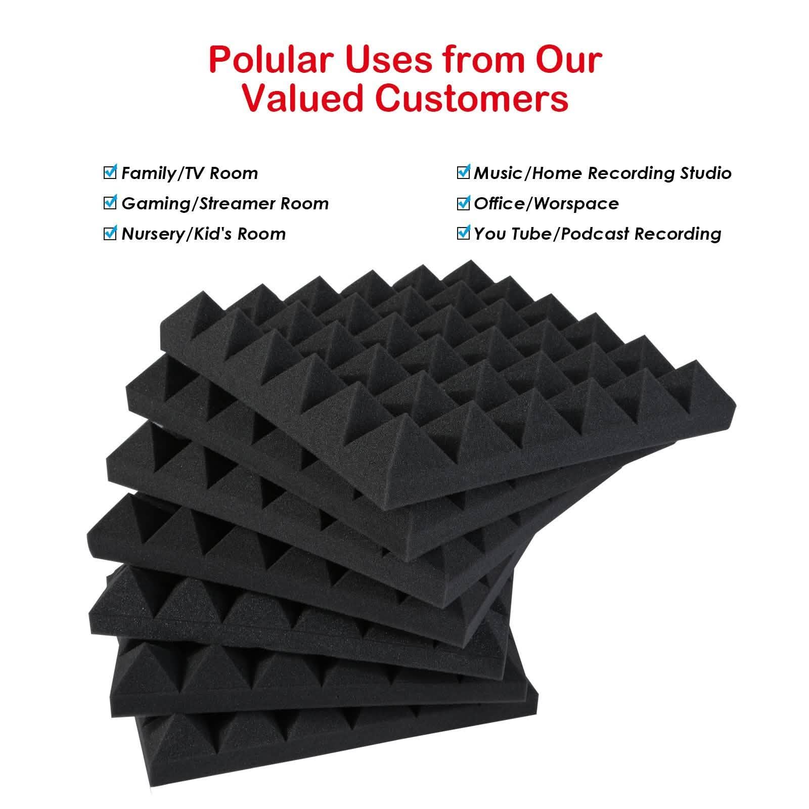 12-Pack: Sound Absorbing Foam for Recording Studio
