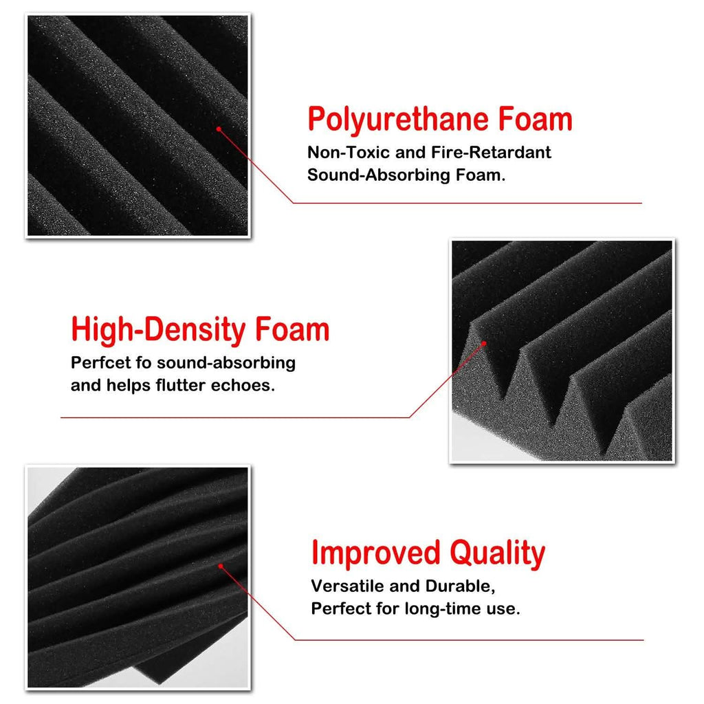 12-Pack: Sound Proof Padding Acoustic Foam Panels