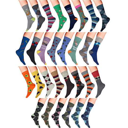 12-Pairs: Men's James Fiallo Premium Quality Dress Socks