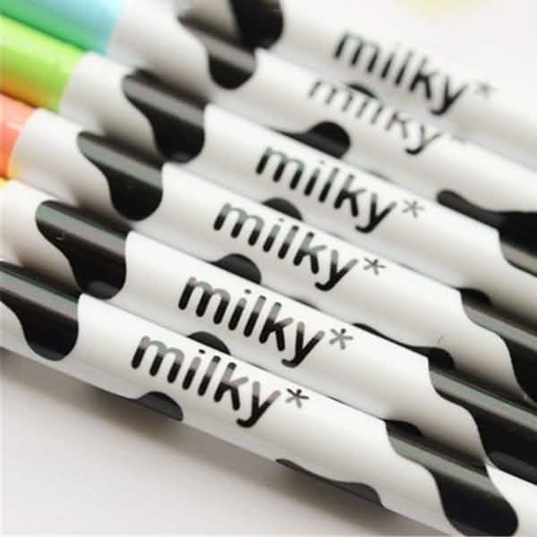 12-Piece: Milky Cow Multicolor Gel Pens