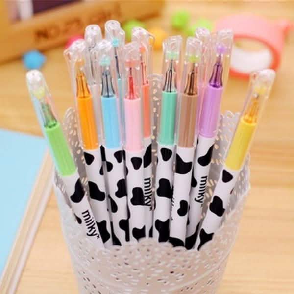 12-Piece: Milky Cow Multicolor Gel Pens