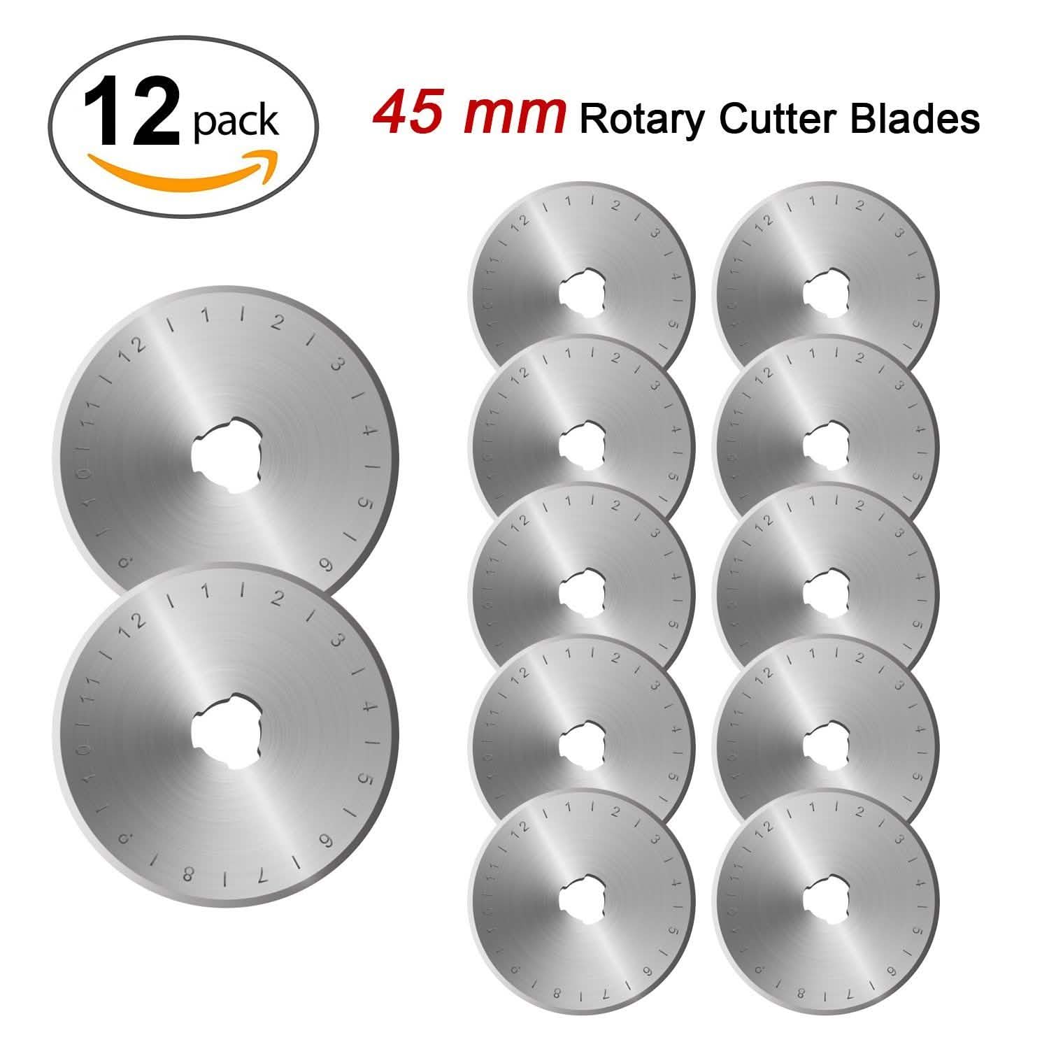 12-Piece Set: 45mm Rotary Cutter Blades