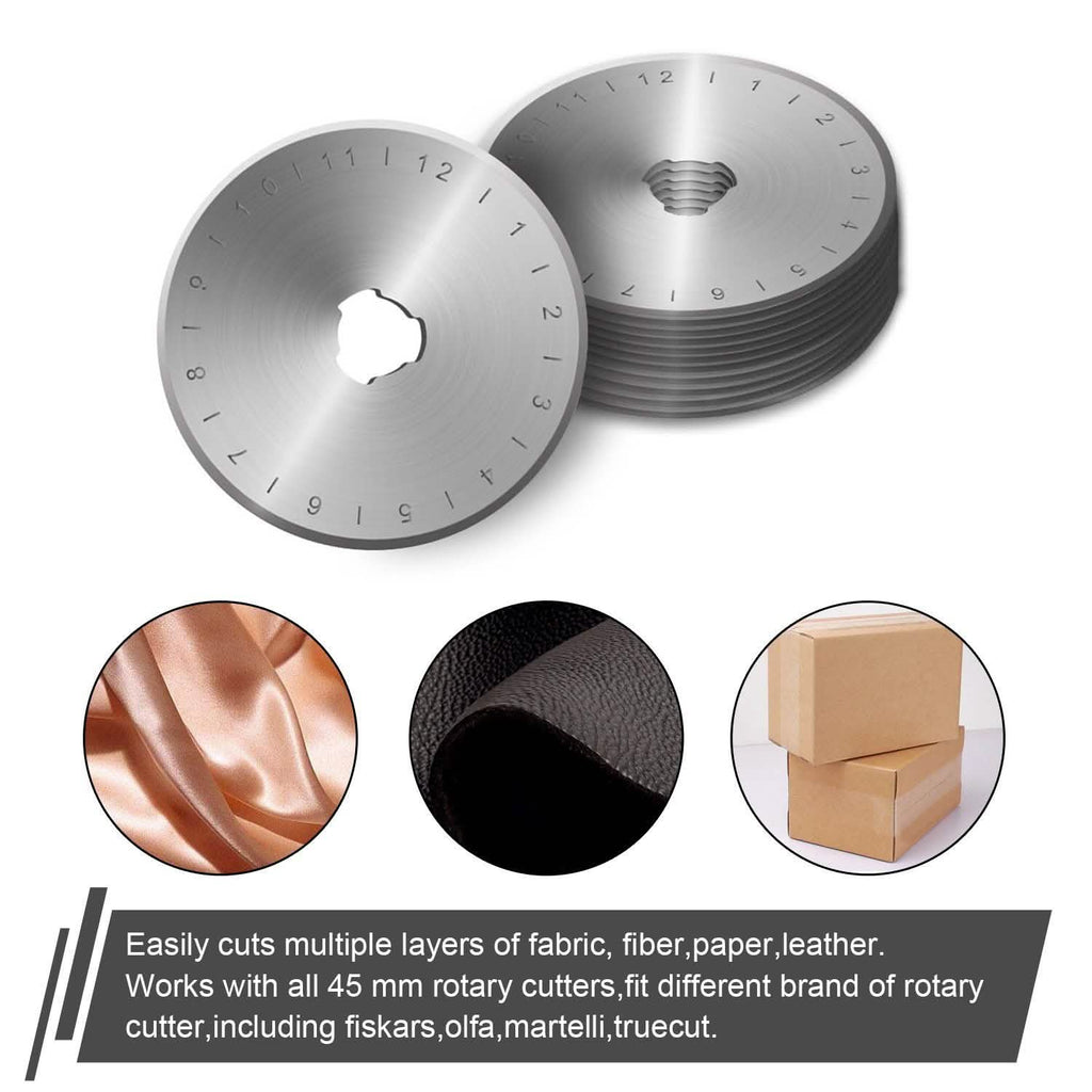 12-Piece Set: 45mm Rotary Cutter Blades