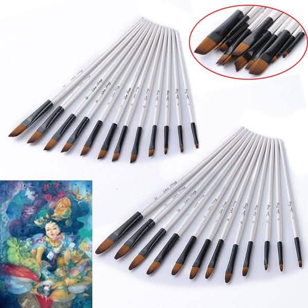 12-Piece Set: Artist Watercolor Painting Brushes