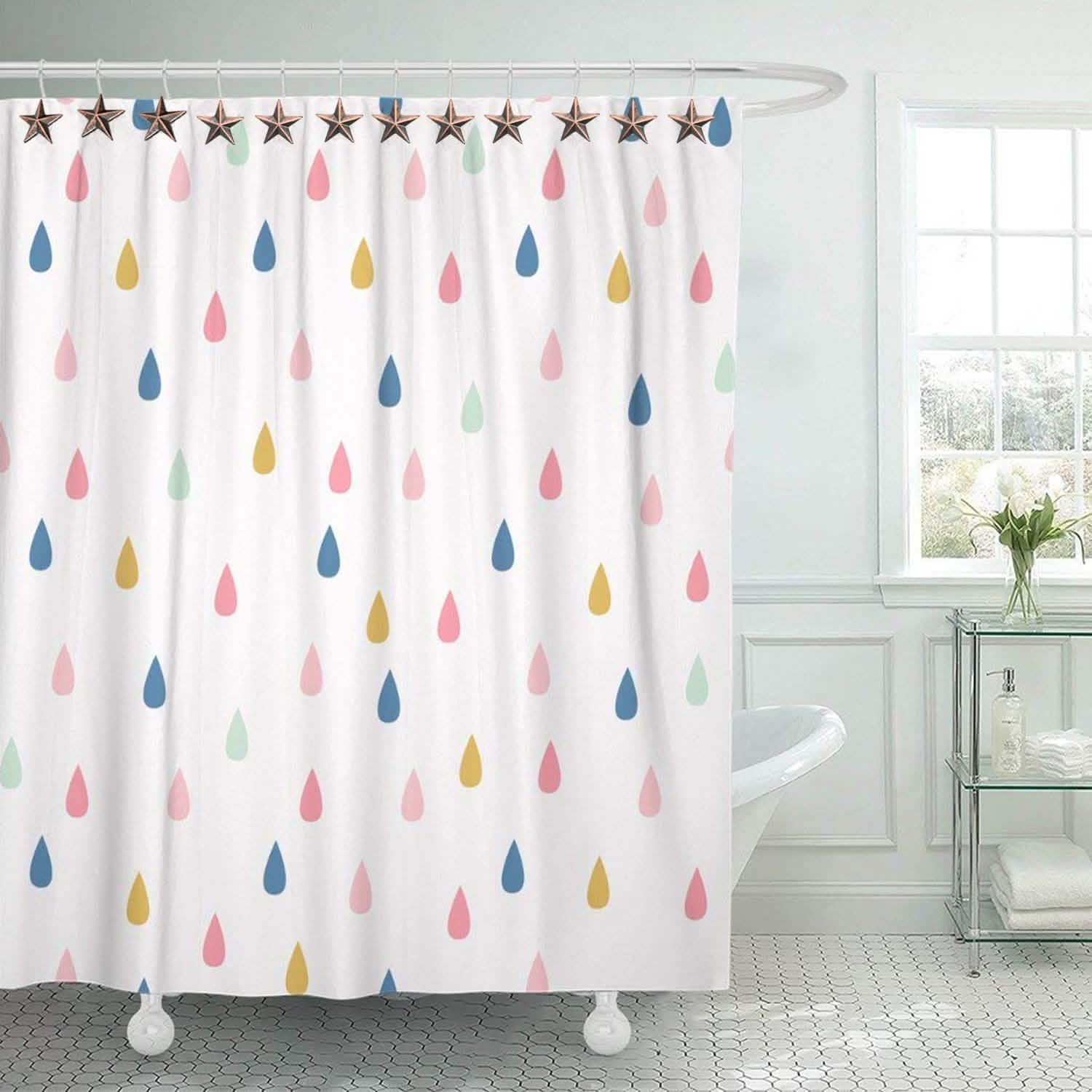 12-Pieces: Anti-Rust Star Decorative Shower Curtain Hooks