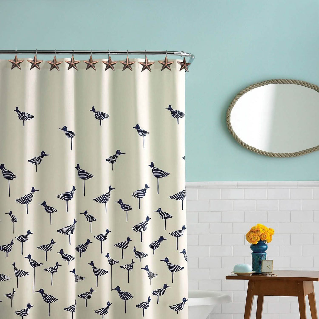 12-Pieces: Anti-Rust Star Decorative Shower Curtain Hooks