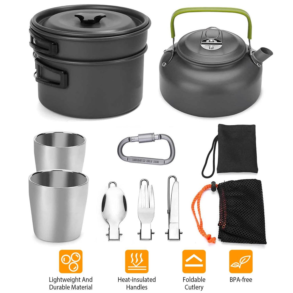 12-Pieces: Camping Cookware Set