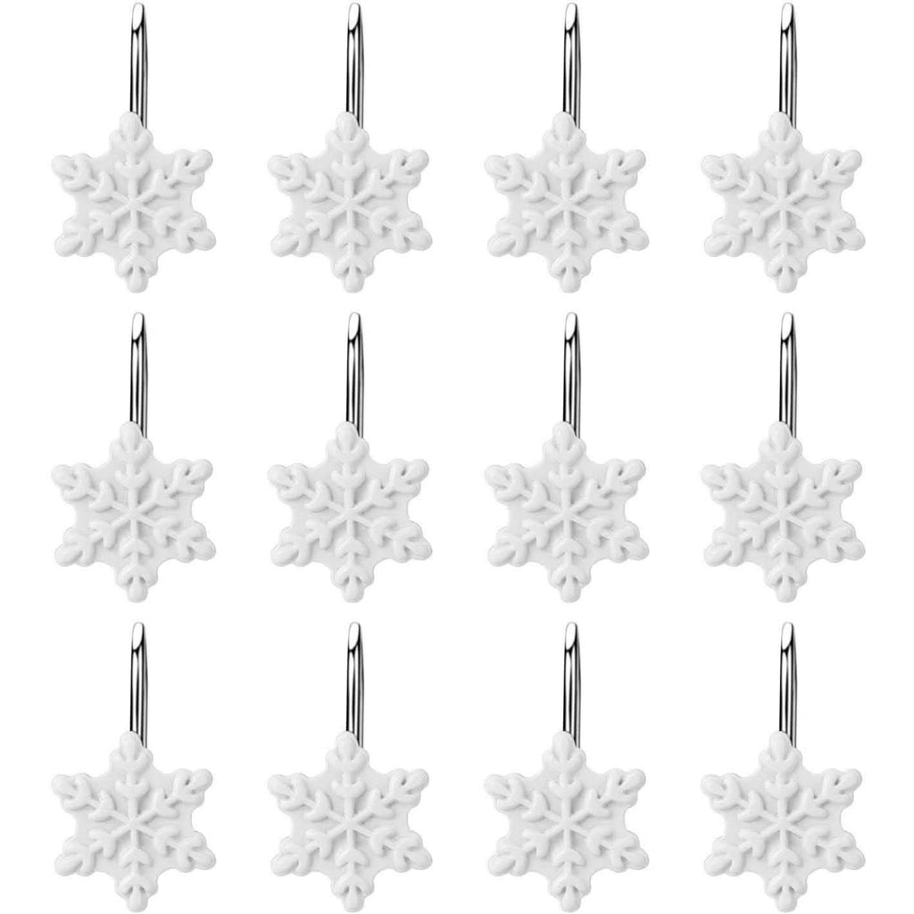 12-Pieces: Christmas Shower Curtain Anti-Rust Hooks