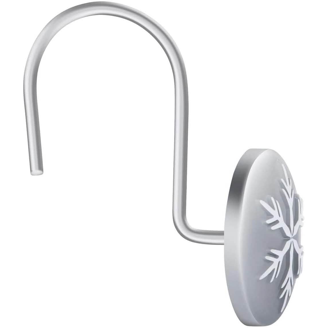 12-Pieces: Christmas Snowflake Anti-Rust Round Shower Curtain Hooks