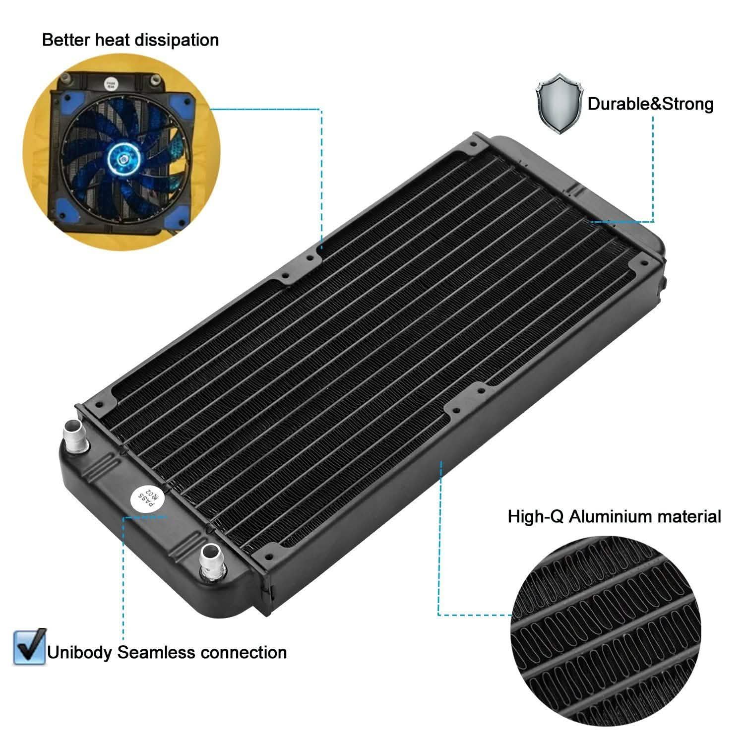 12 Pipe Aluminum CPU CO2 Laser Water Cool System Computer R240