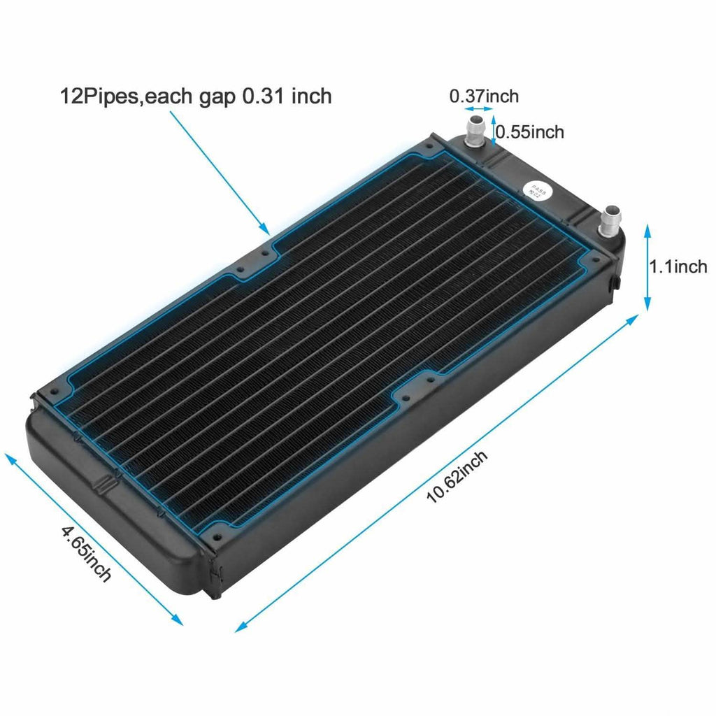 12 Pipe Aluminum CPU CO2 Laser Water Cool System Computer R240