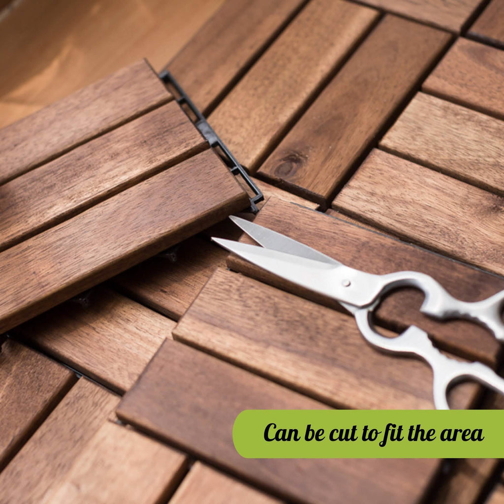 12" x 12" Square Teak Interlocking Deck Tiles