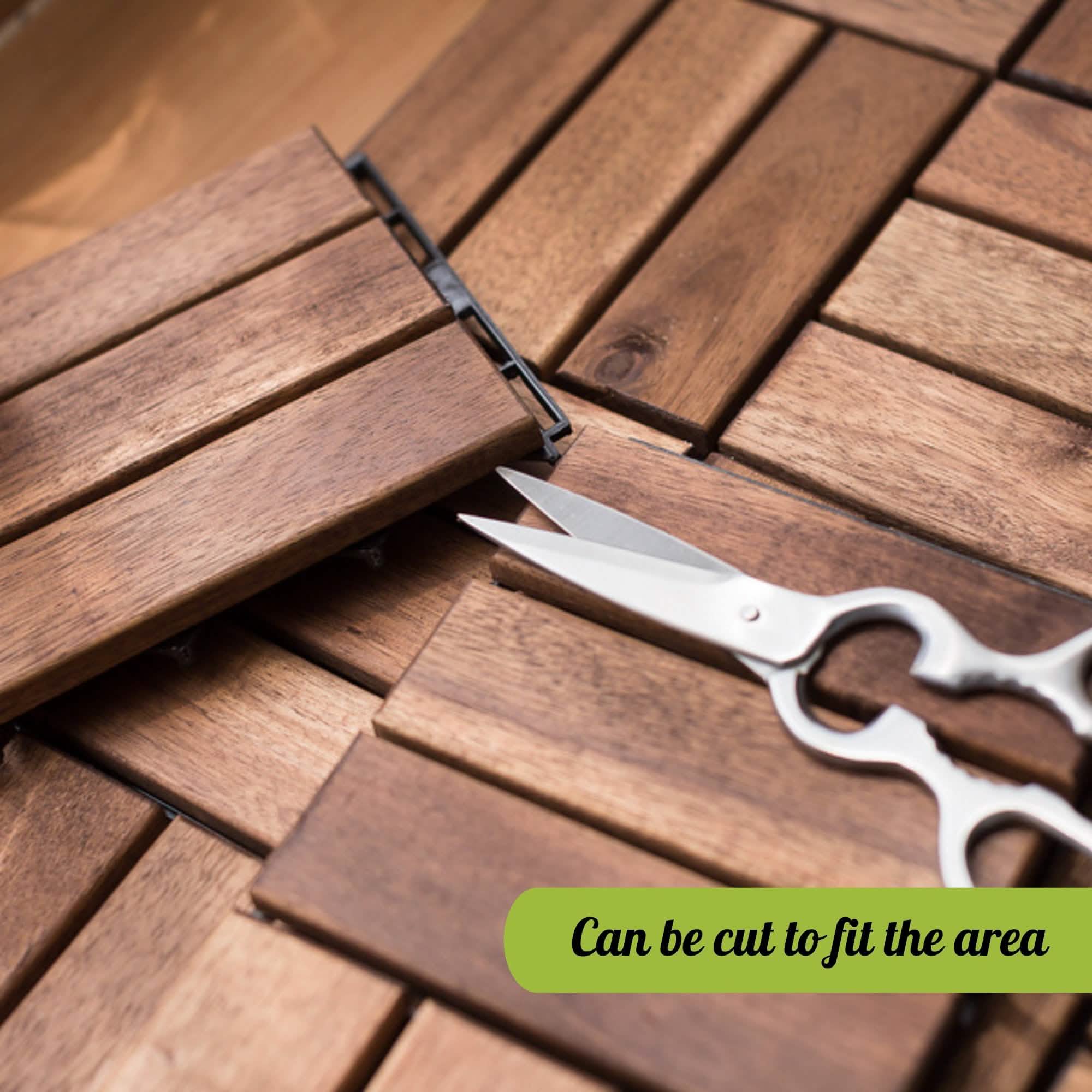 12" x 12" Square Teak Interlocking Deck Tiles
