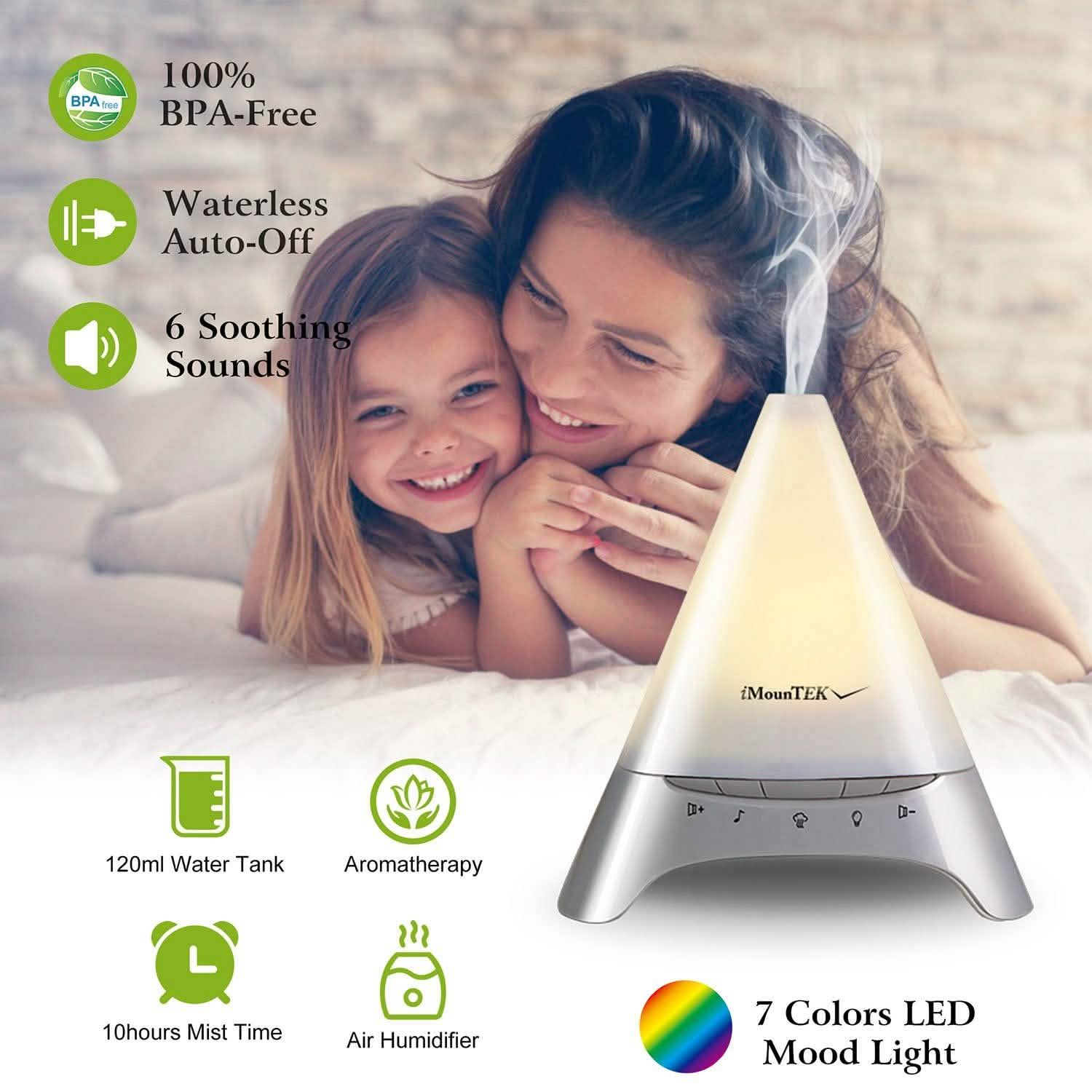 120ml Cool Mist Humidifier Ultrasonic Aroma Essential Oil Diffuser
