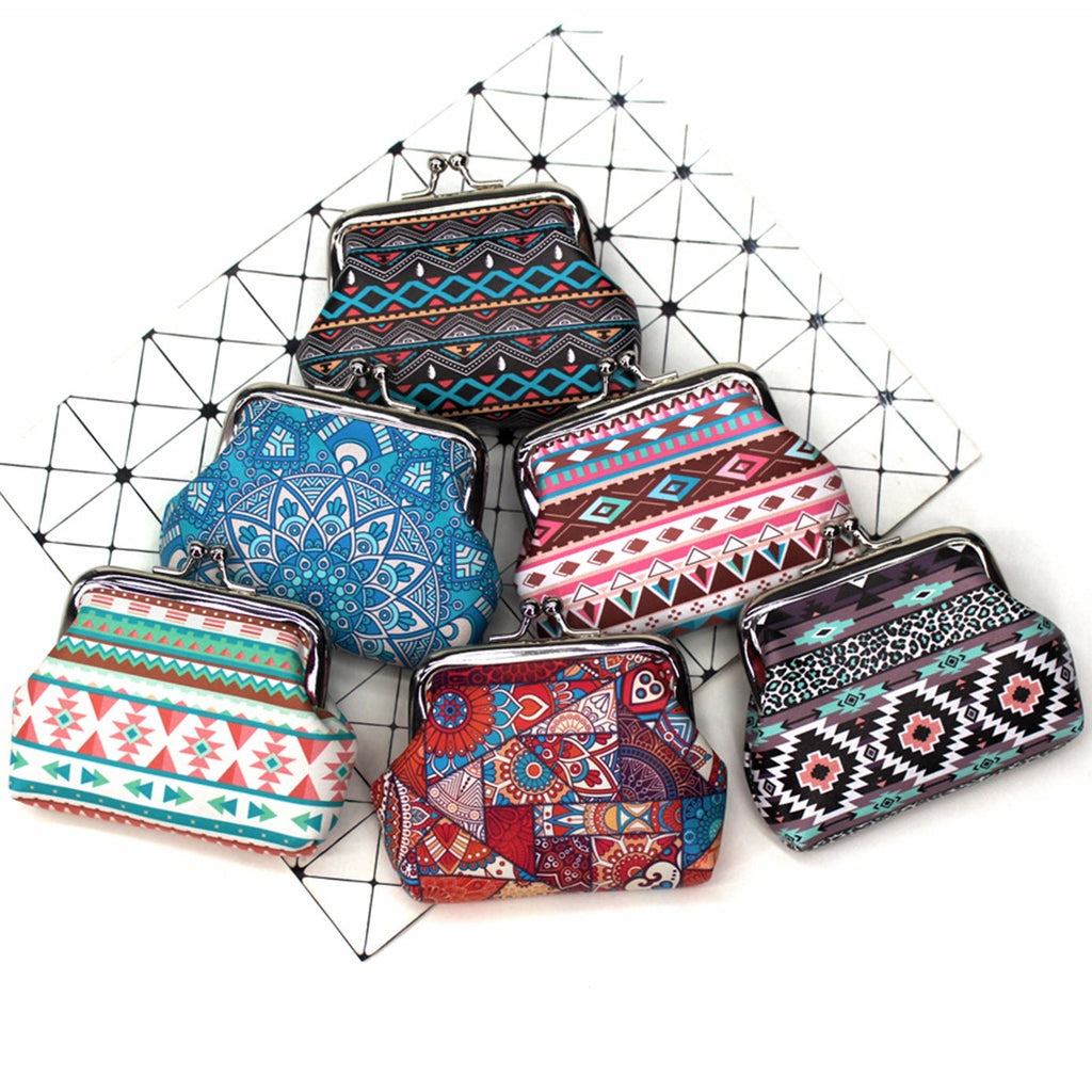 Ethnic style print creative ladies coin purse