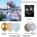 125Pcs Perfect Yellow Rose Blue Double Layer Gold Arch Garland Balloons Kit For Wedding Summer Party Decor Birthday Bridal Showers Gender Reveals Ballons Decoration