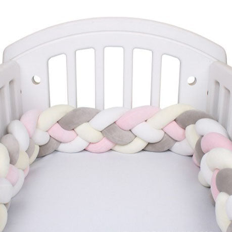Woven baby bed surround anti-collision strip four strand Fried Dough Twists braid wrapped around the bed surround ins baby child