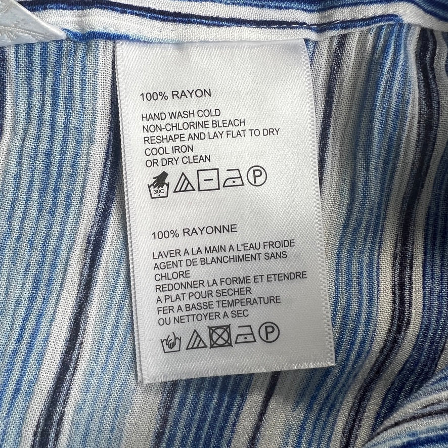 TOMMY BAHAMA Women's Divine Lines Maxi Skirt White Blue Boho Stripe Size 12 (New)