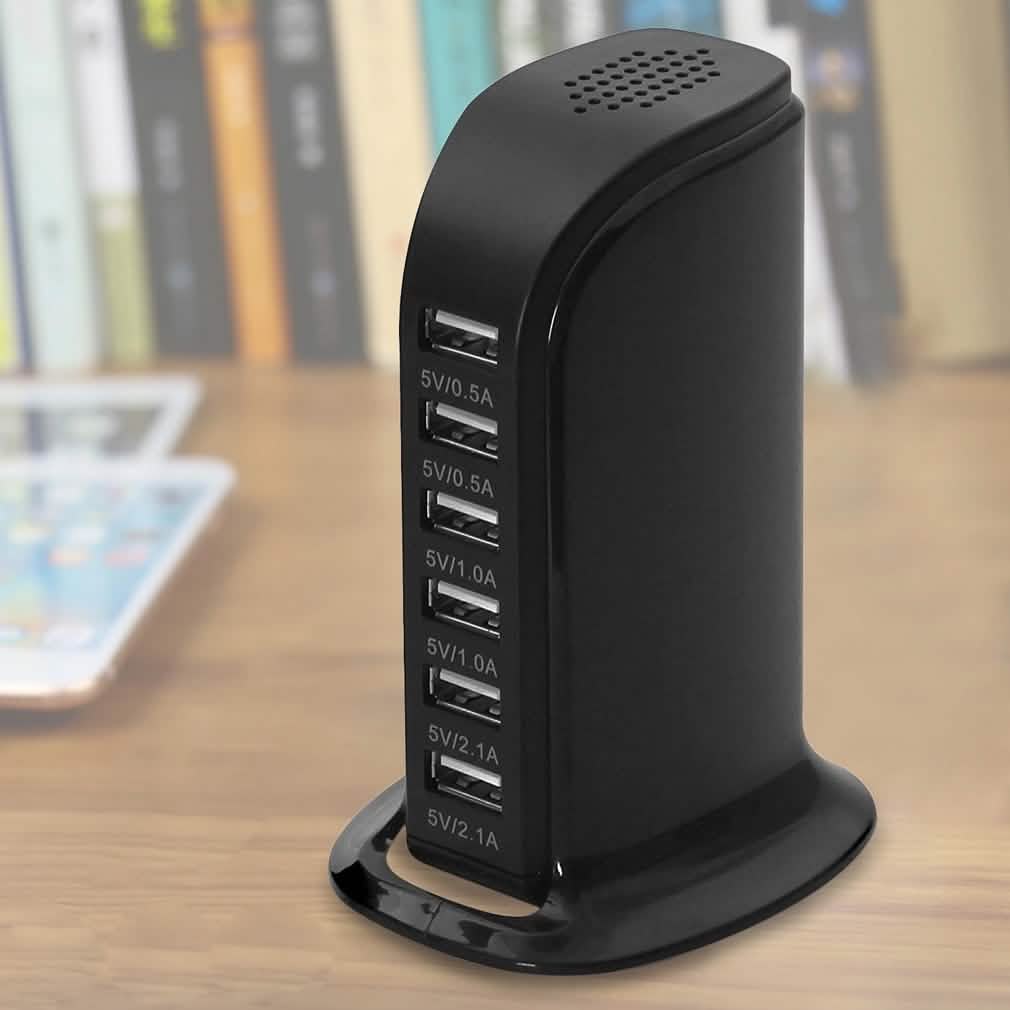 40-Watt 6-Port USB Charging Station for Smart Phones and Tablets