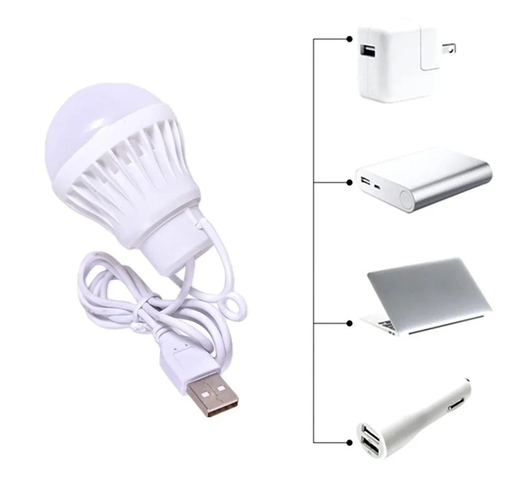 1/2pc 3W/5W/7W Usb Bulb Light Portable Lamp Led for Hiking Camping Tent Travel Work with Notebook Christmas for Home