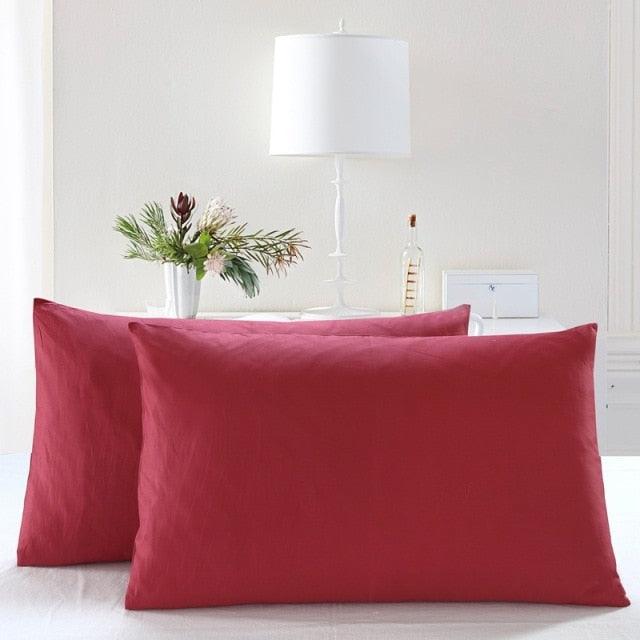 1/2pcs Cotton Pillowcase Solid Color Pillow Cover Home Bed Bedding for Standard Size Solid Color Long Pillow Case Soft Comfortable Adults Double Luxury Body Pillow Cover