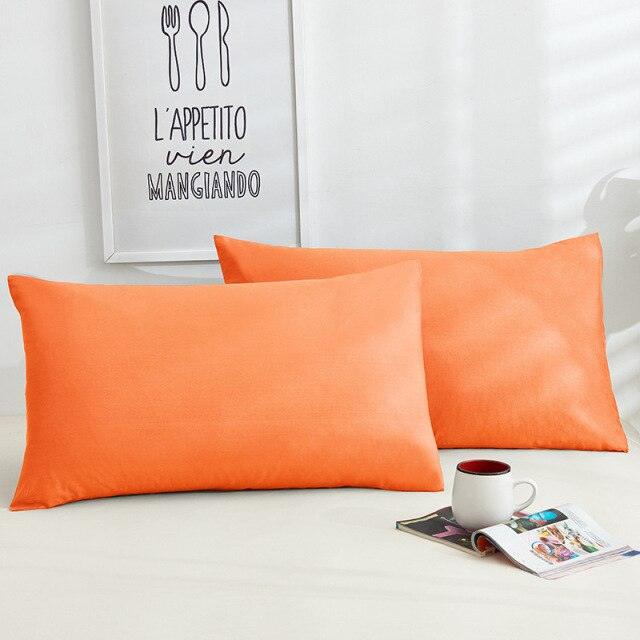 1/2pcs Cotton Pillowcase Solid Color Pillow Cover Home Bed Bedding for Standard Size Solid Color Long Pillow Case Soft Comfortable Adults Double Luxury Body Pillow Cover
