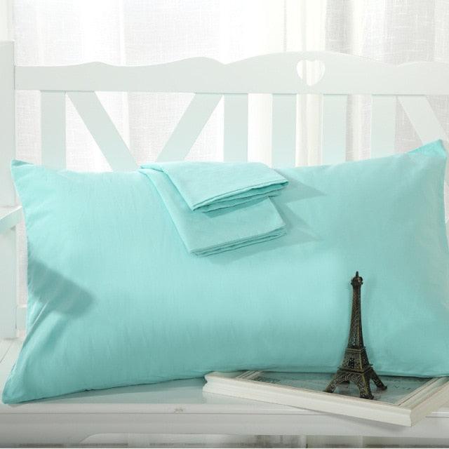 1/2pcs Cotton Pillowcase Solid Color Pillow Cover Home Bed Bedding for Standard Size Solid Color Long Pillow Case Soft Comfortable Adults Double Luxury Body Pillow Cover