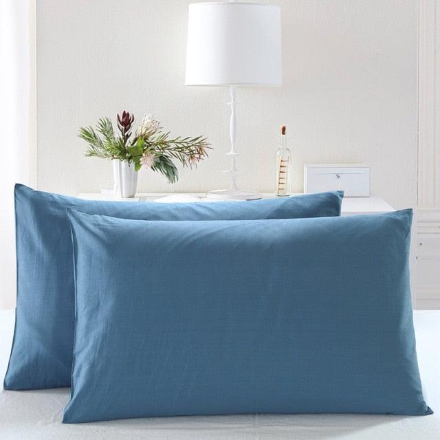 1/2pcs Cotton Pillowcase Solid Color Pillow Cover Home Bed Bedding for Standard Size Solid Color Long Pillow Case Soft Comfortable Adults Double Luxury Body Pillow Cover