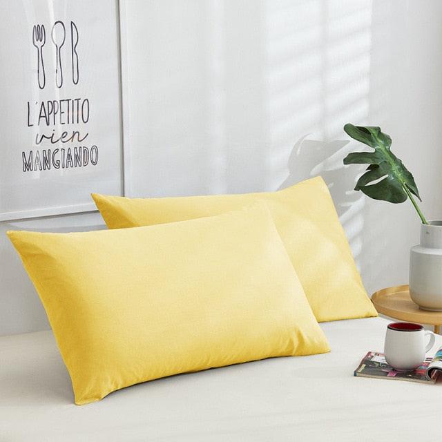 1/2pcs Cotton Pillowcase Solid Color Pillow Cover Home Bed Bedding for Standard Size Solid Color Long Pillow Case Soft Comfortable Adults Double Luxury Body Pillow Cover