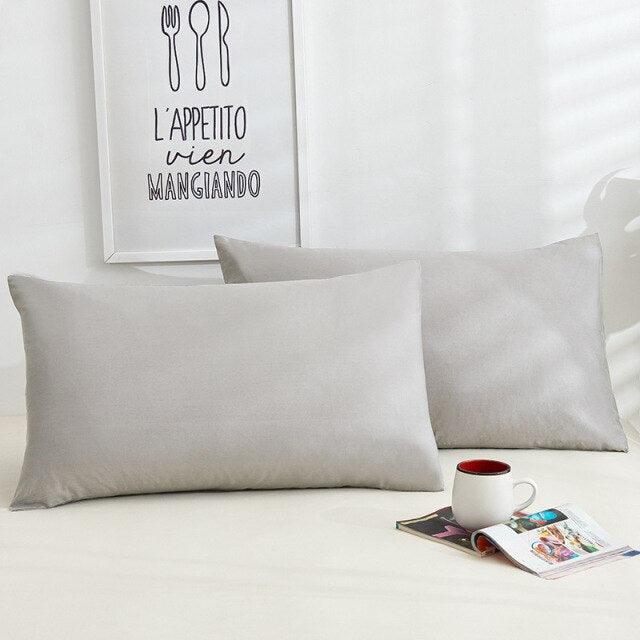 1/2pcs Cotton Pillowcase Solid Color Pillow Cover Home Bed Bedding for Standard Size Solid Color Long Pillow Case Soft Comfortable Adults Double Luxury Body Pillow Cover