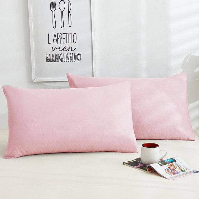 1/2pcs Cotton Pillowcase Solid Color Pillow Cover Home Bed Bedding for Standard Size Solid Color Long Pillow Case Soft Comfortable Adults Double Luxury Body Pillow Cover