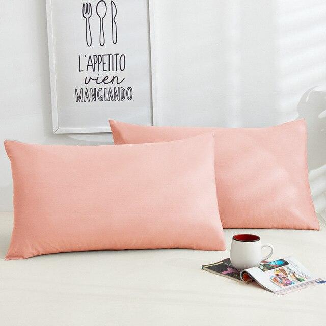 1/2pcs Cotton Pillowcase Solid Color Pillow Cover Home Bed Bedding for Standard Size Solid Color Long Pillow Case Soft Comfortable Adults Double Luxury Body Pillow Cover